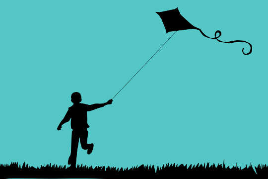 Thoughts From The I AM: Happiness Is A Choice silhouette of a boy flying a kite