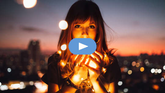 woman holding fireflies