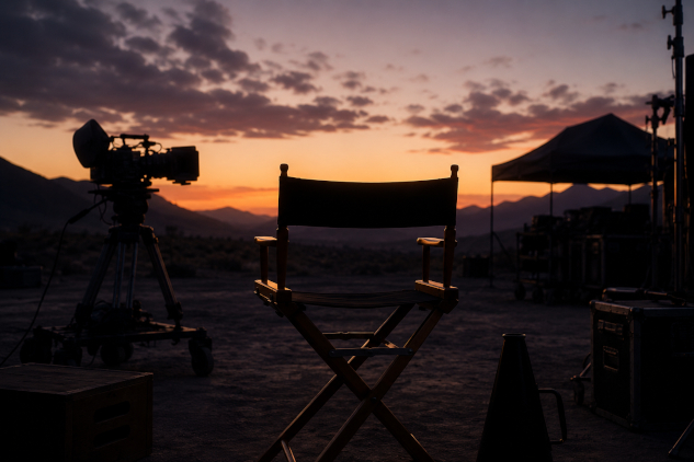 directors chair at sunrise